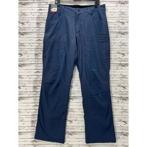 Orvis Fleece Lined Pants Mens 34x30 Blue Stretch Cargo Pocket Nylon Outdoors